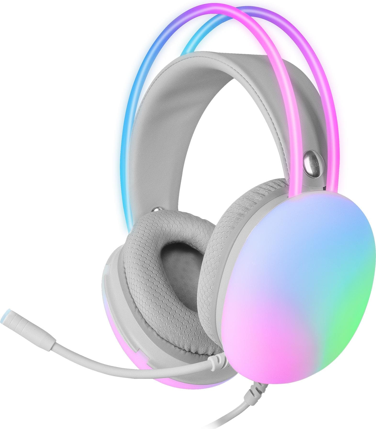 Mars Gaming MHGLOW Headphones & Headset Wired Headband USB Type-A White