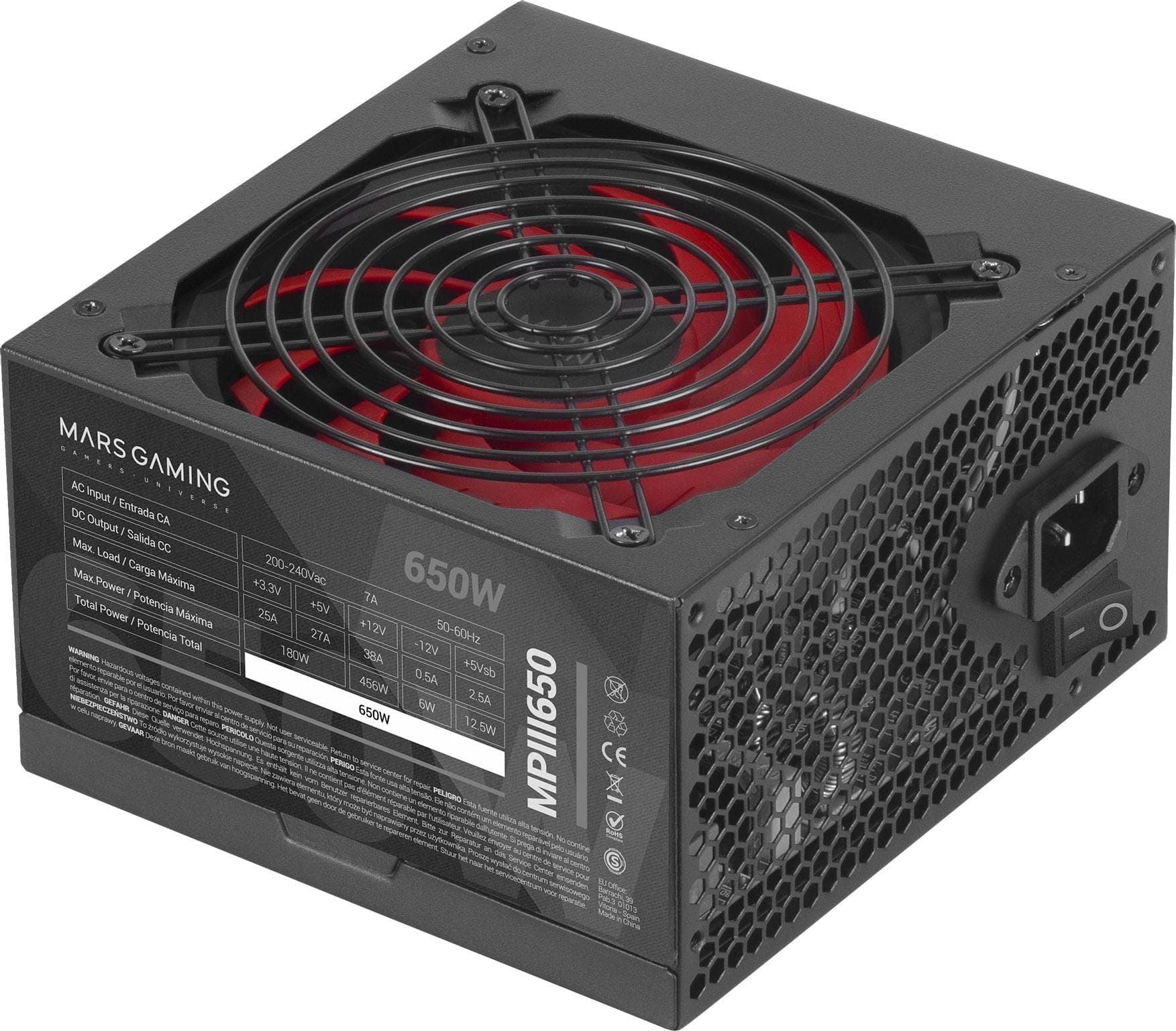 Mars Gaming MPIII650 Power Supply 650 W 20+4 pin ATX ATX Black