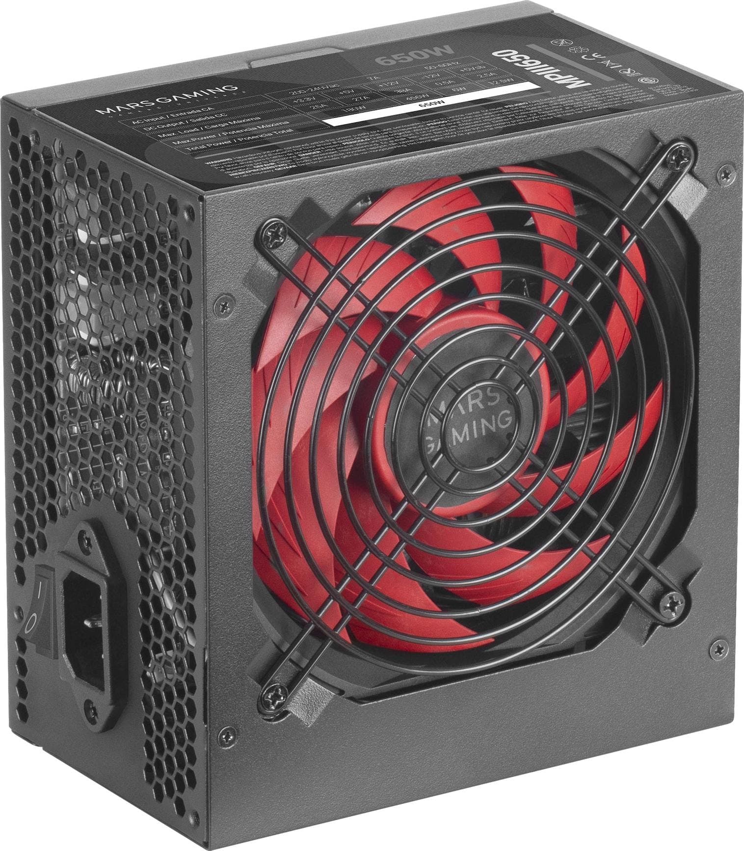 Mars Gaming MPIII650 Power Supply 650 W 20+4 pin ATX ATX Black