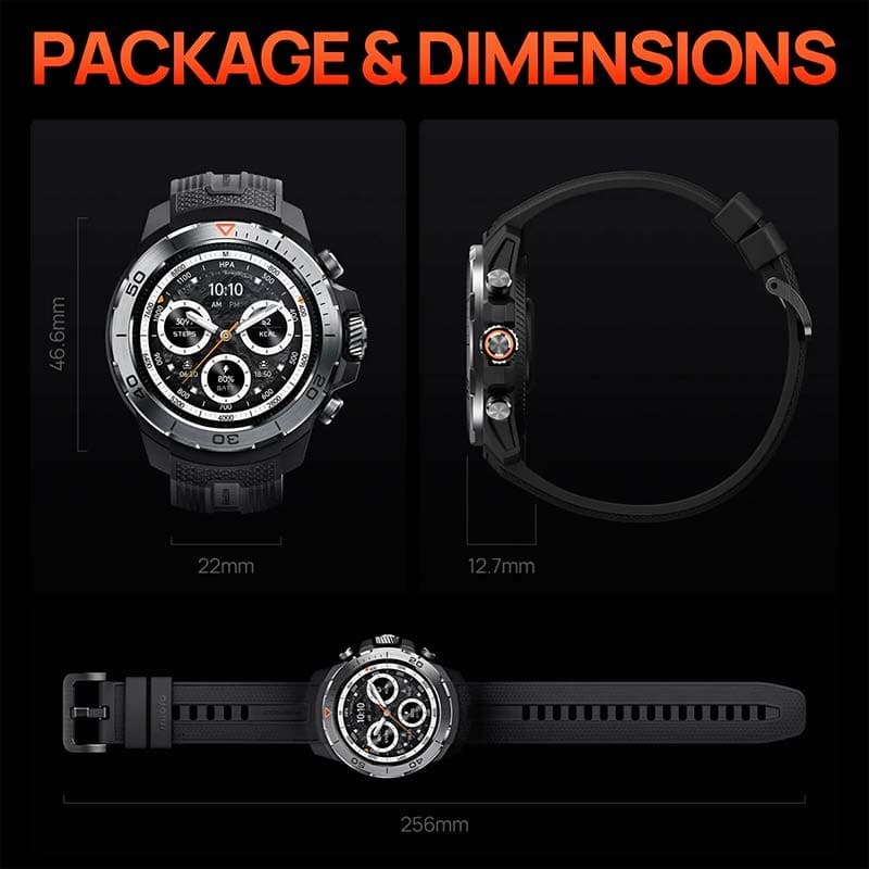 Mibro GS Explorer Preto - Smartwatch com GPS e NFC