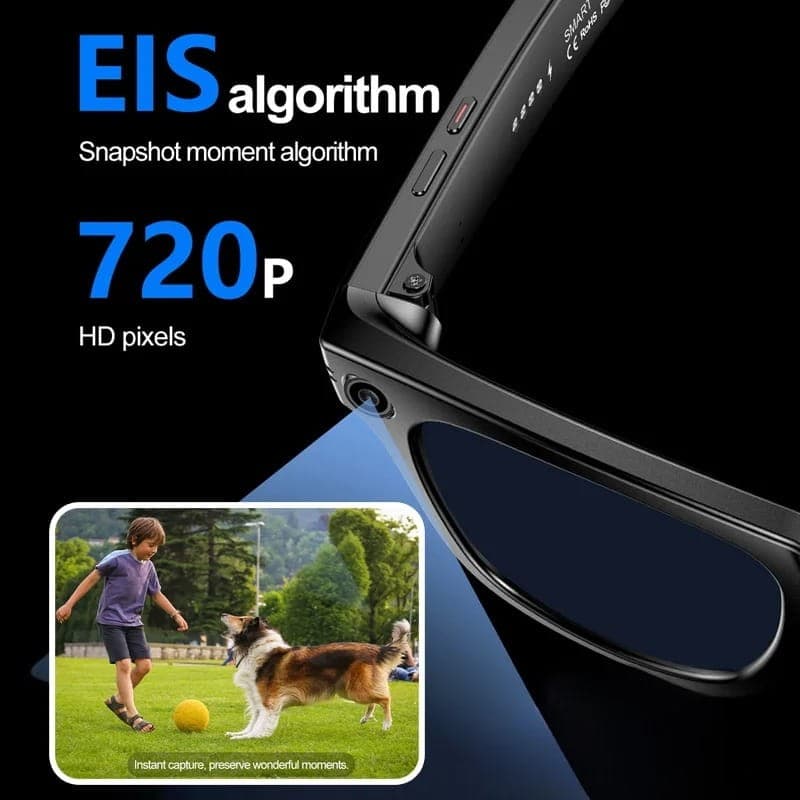 Óculos inteligentes W600 com câmara IP65 Preto