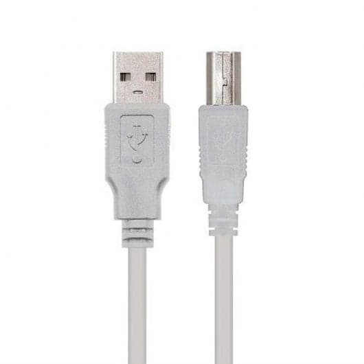 Nanocable Cable Impresora USB 2.0 Tipo A/B Macho/Macho 3m Beige
