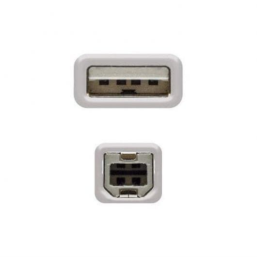 Nanocable Cable Impresora USB 2.0 Tipo A/B Macho/Macho 3m Beige