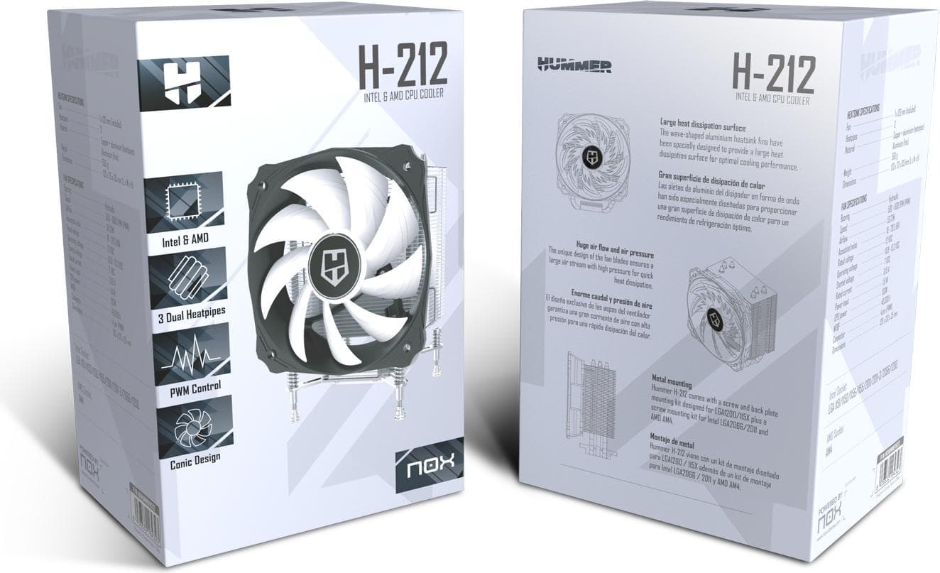 Nox H-212 Processor Cooler 12 cm Aluminium