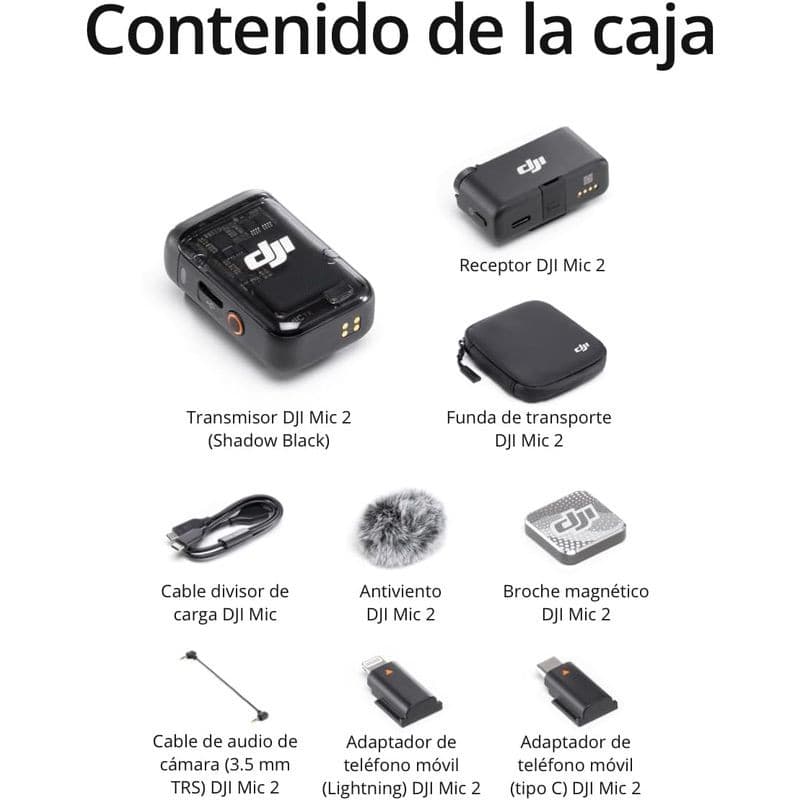 Microfone sem fios DJI Mic 2 (1 TX + 1 RX)