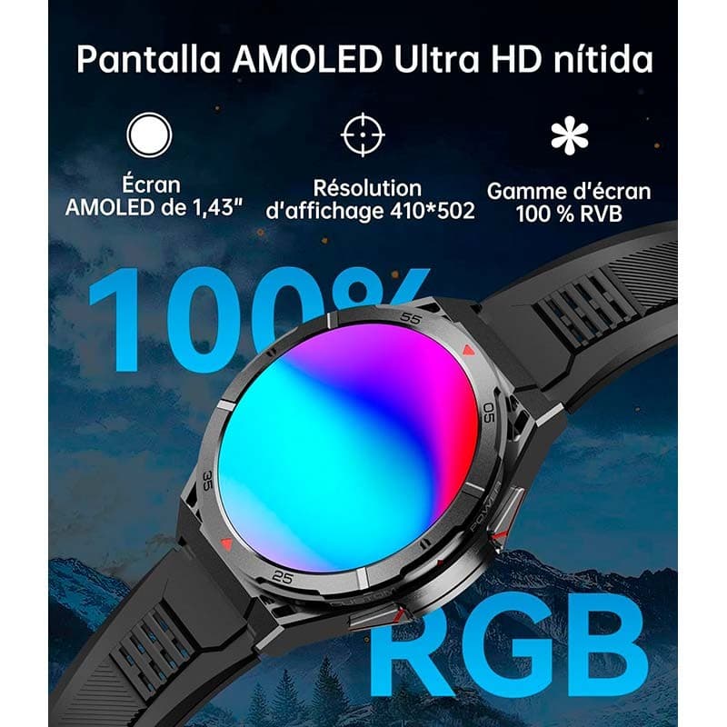 Oukitel BT12 Preto - Smartwatch com GPS