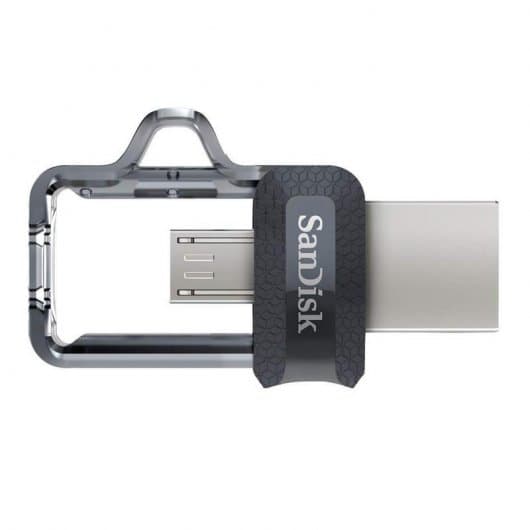 Pen Drive SanDisk Ultra Dual m3.0 256GB USB 3.0 Cinzenta/Prateada