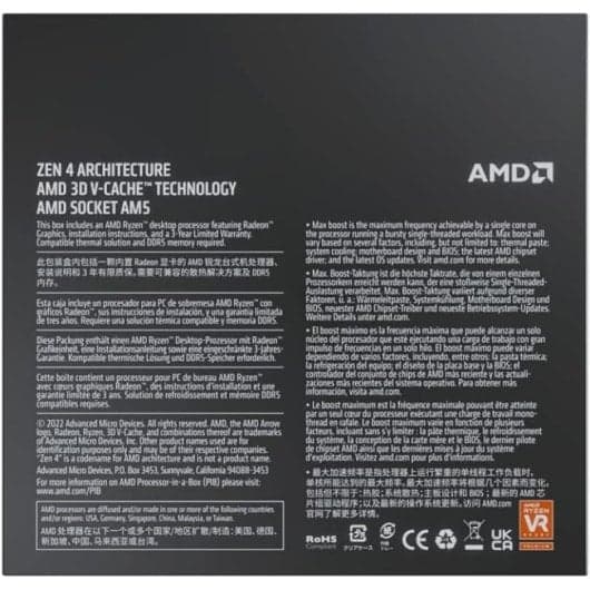 Processador AMD Ryzen 7 7800X3D 4.2 GHz/5 GHz
