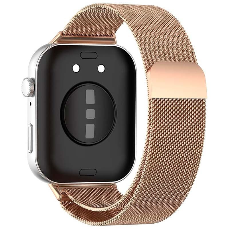 Pulseira Milanesa Magnética Huawei Watch Fit 3 Dourado Rosa