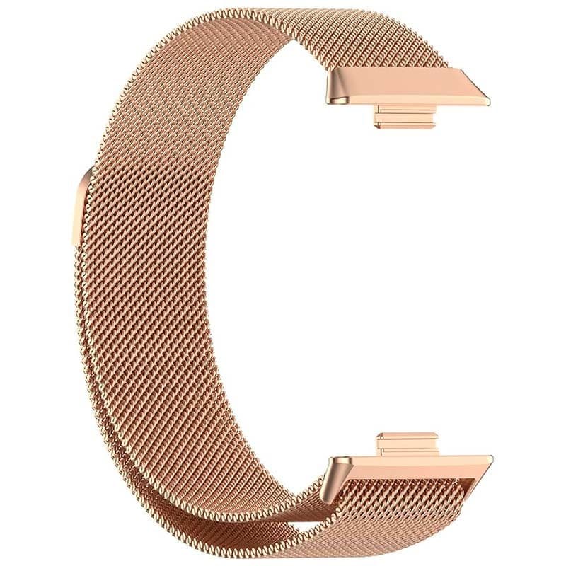 Pulseira Milanesa Magnética Huawei Watch Fit 3 Dourado Rosa