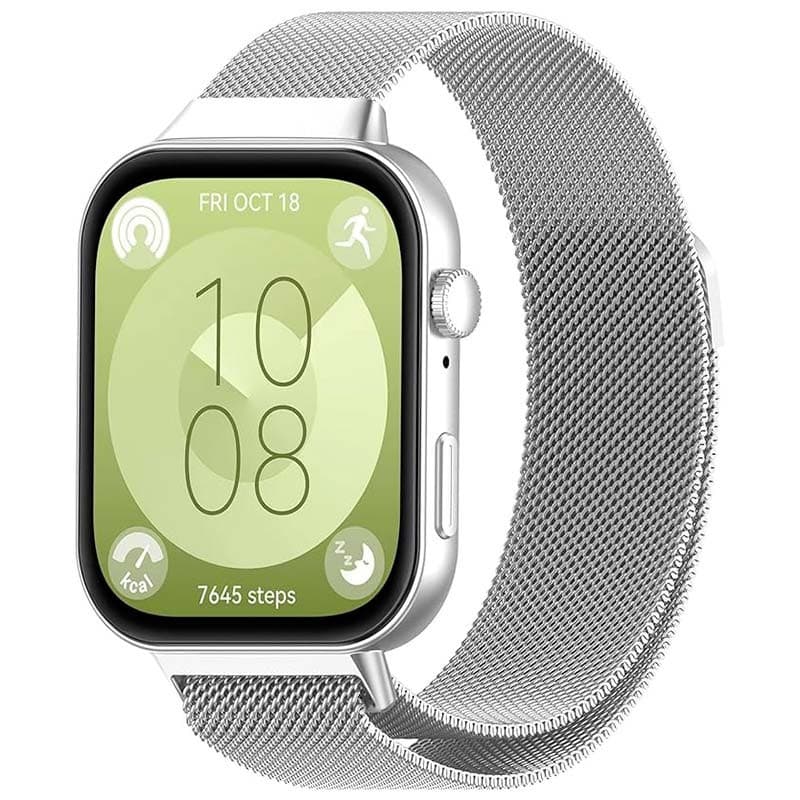 Pulseira Milanesa Magnética Huawei Watch Fit 3 Prateado