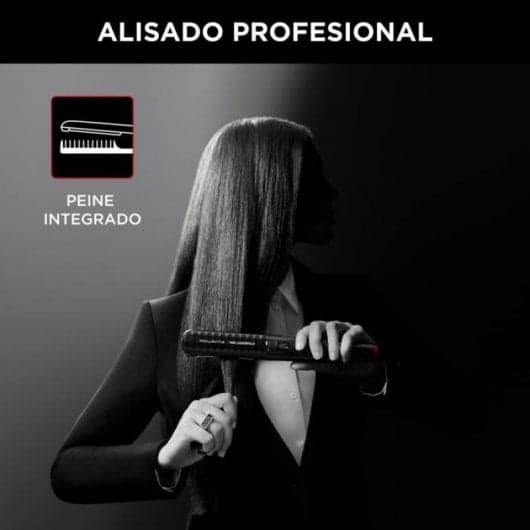 Rowenta K/Pro Stylist Karl Lagerfeld Alisador de Cabelo Preto