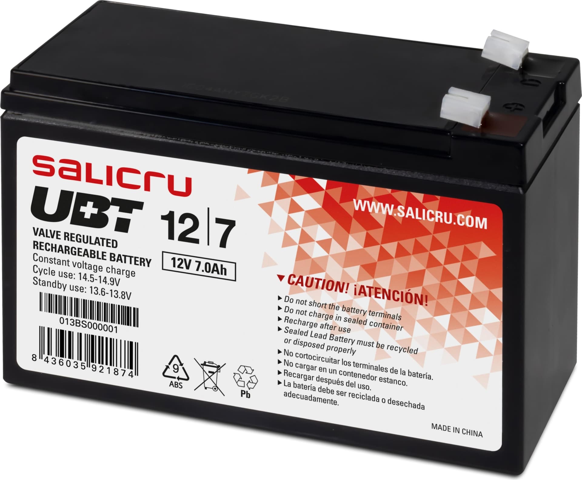 Salicru UBT 12/7 - UPS battery - 1 x lead acid 7
