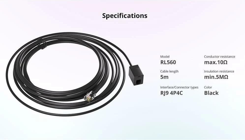 Sonoff Extension cable RL560, RJ9, 5 m