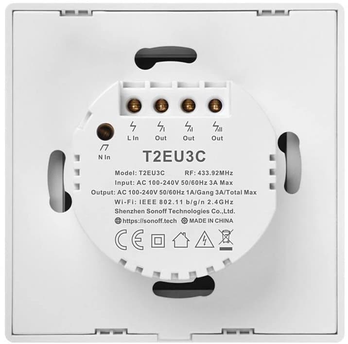 Sonoff Light switch T2EU3C-TX WiFi-RF, 3-fold
