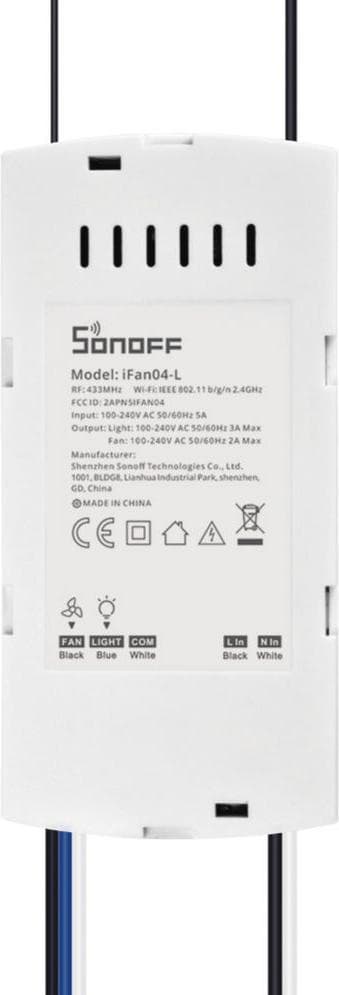 Sonoff Light/ventilation switch actuator iFan04-H, WiFi-RF, 230 V