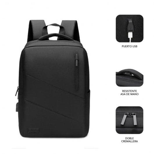 Subblim City Backpack Mochila para Portátil hasta 15.6" Negra