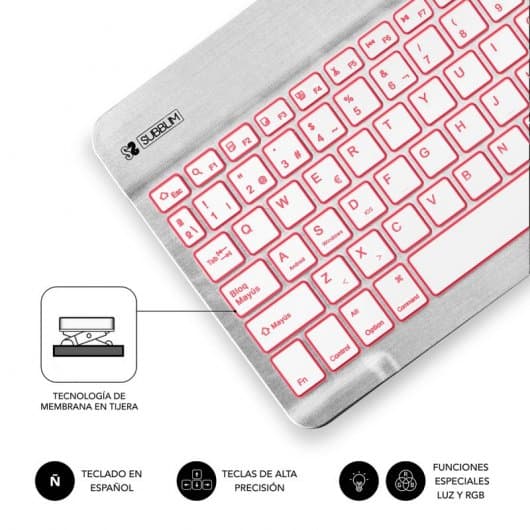 Subblim Smart Backlit Teclado Bluetooth Prateado
