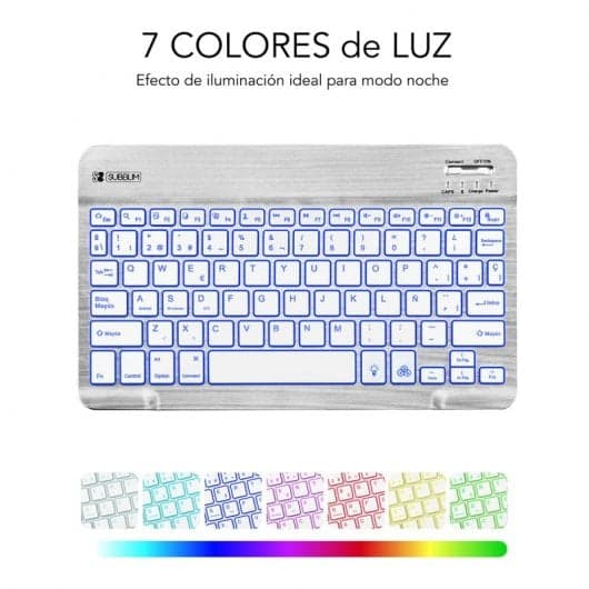 Subblim Smart Backlit Teclado Bluetooth Prateado