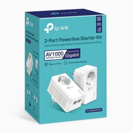 TP-Link PA7027P Kit de Início Powerline AV1000 com 2 Portas Gigabit