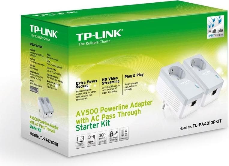 TP-Link Powerline Nano Ethernet Adapter 500Mbps TL-PA4010PKIT