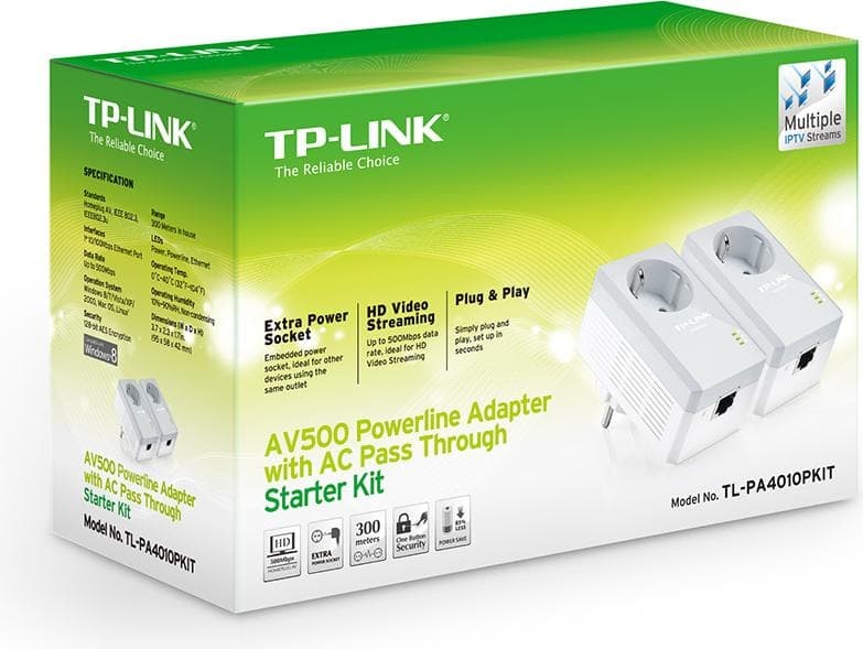 TP-Link Powerline Nano Ethernet Adapter 500Mbps TL-PA4010PKIT
