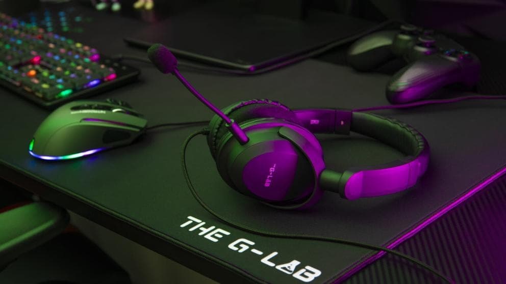 The G-Lab Casque Gamer filaire Korp Carbon (Noir)