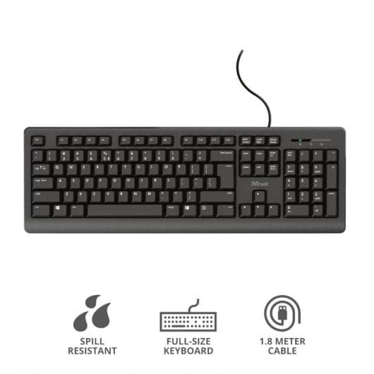 Trust TK-152 Silent Teclado USB Preto