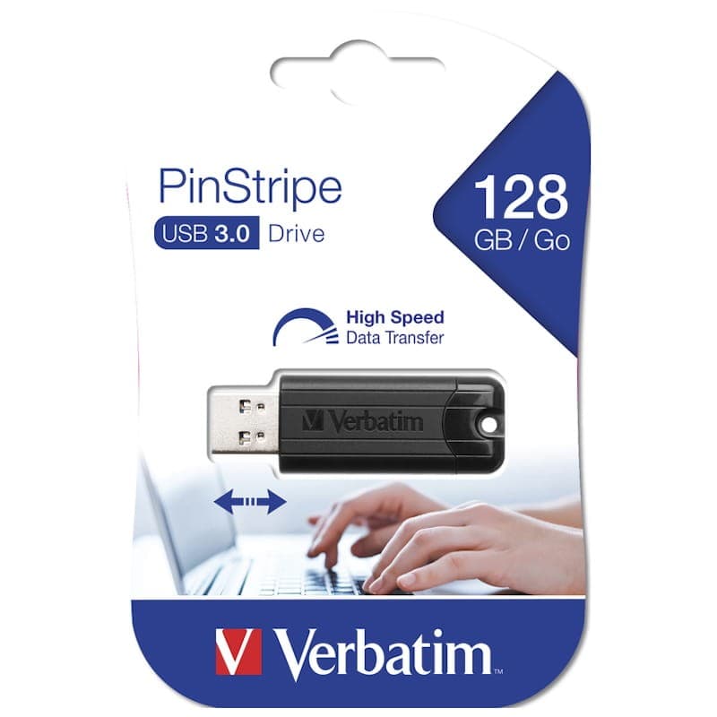 Verbatim PinStripe 128GB USB 3.2 Preto