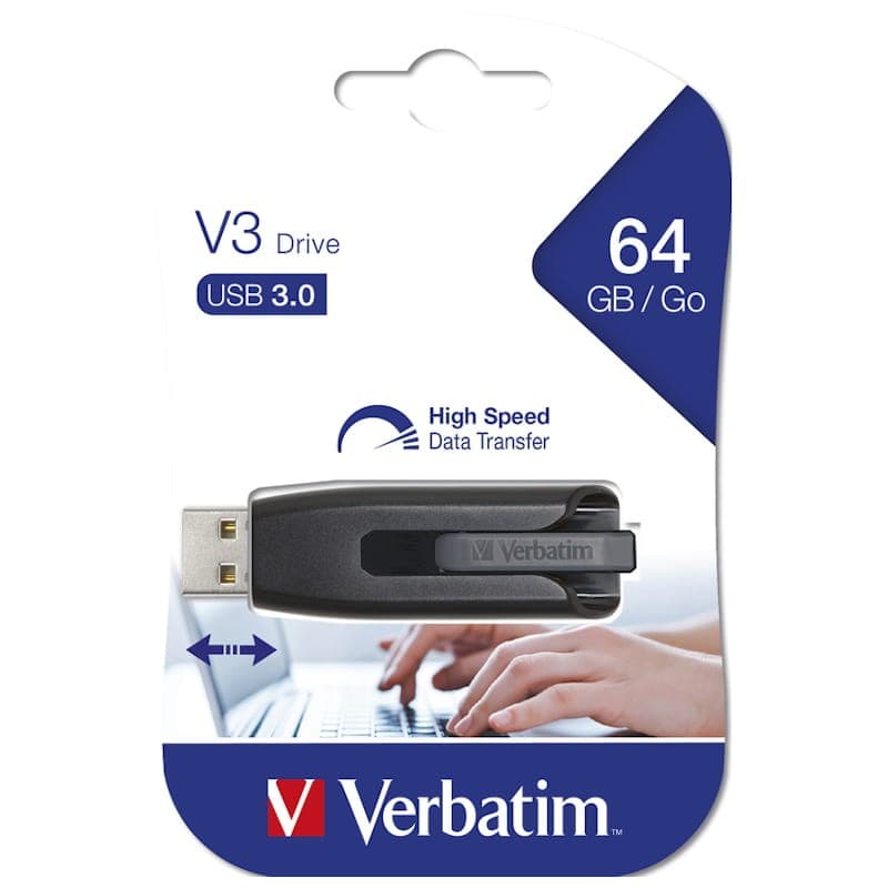 Verbatim V3 64GB USB 3.2 Preto