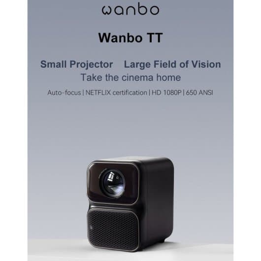 Wanbo TT Projetor Portátil 4K FullHD HDR10 650 Lúmenes Preto