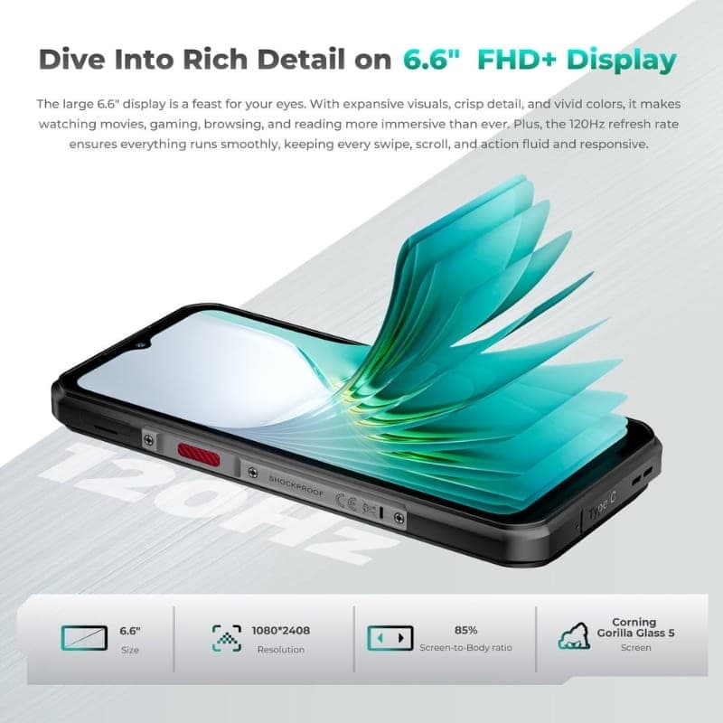 Oukitel WP62 5G 12GB/512GB Dual SIM Prata Rugged