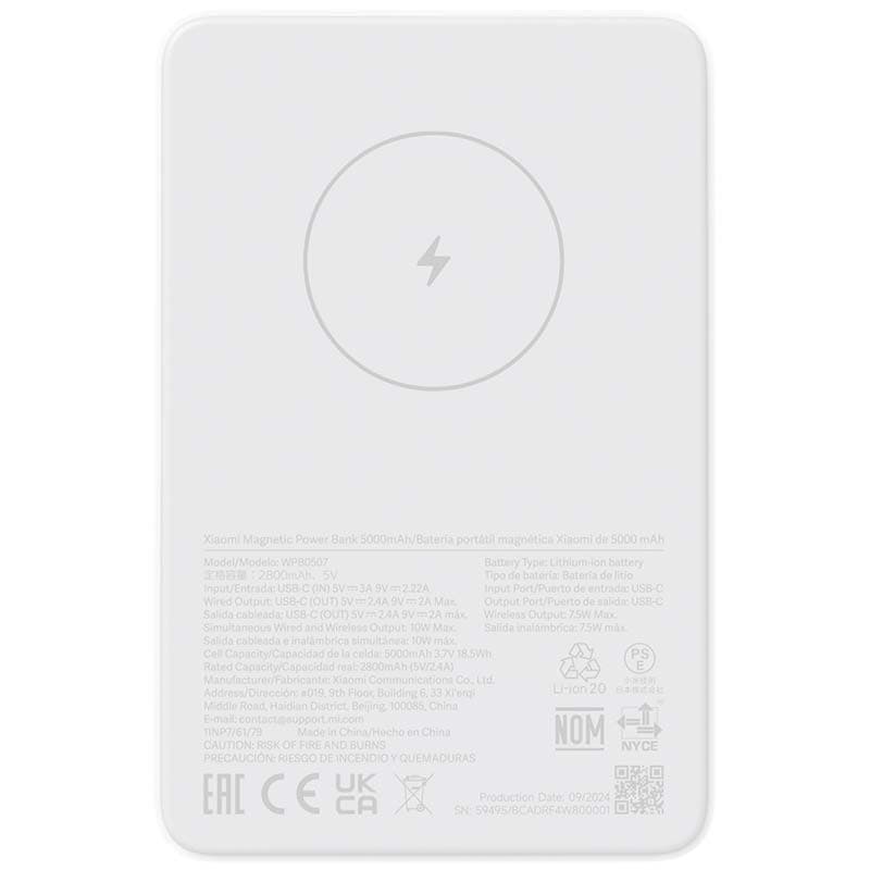 Xiaomi Magnetic Power Bank 5000mAh - Bateria Externa 20W com MagSafe