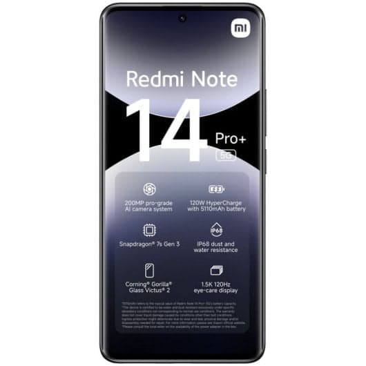 Xiaomi Redmi Note 14 Pro Plus 5G 12GB/512GB/6.67" Preto Meia-Noite