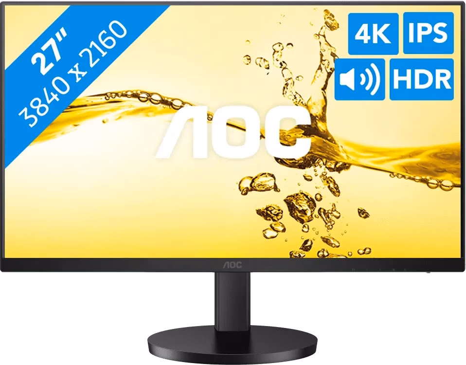 AOC U27B3AF 27" 4K Ultra HD IPS Preto
