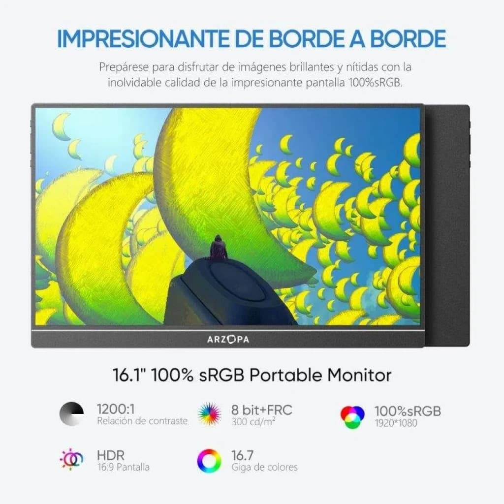 Arzopa Z1C 16,1 polegadas FHD IPS 60 Hz - Monitor portátil
