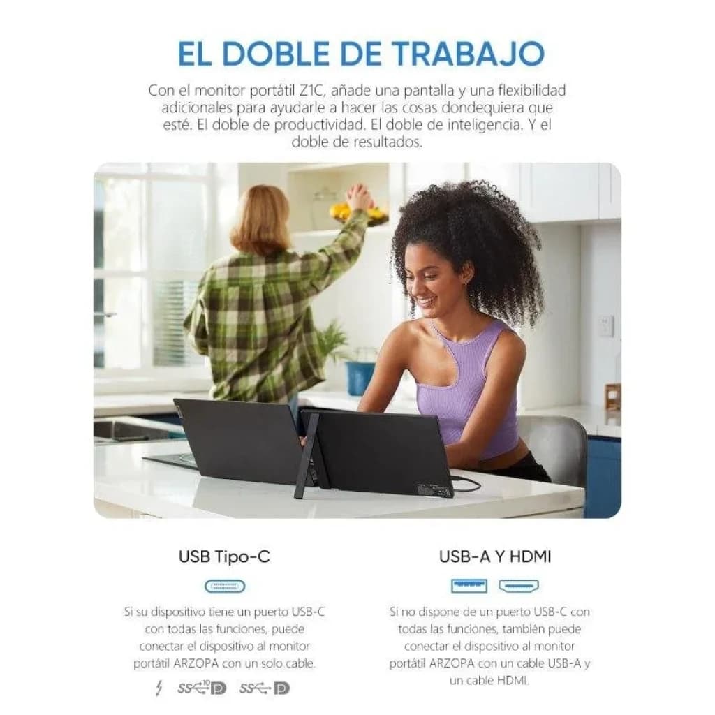 Arzopa Z1C 16,1 polegadas FHD IPS 60 Hz - Monitor portátil
