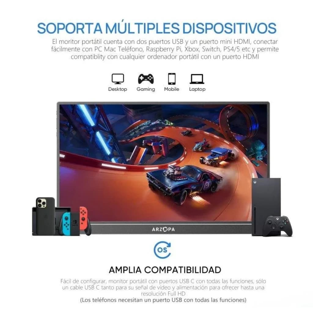 Arzopa Z1C 16,1 polegadas FHD IPS 60 Hz - Monitor portátil