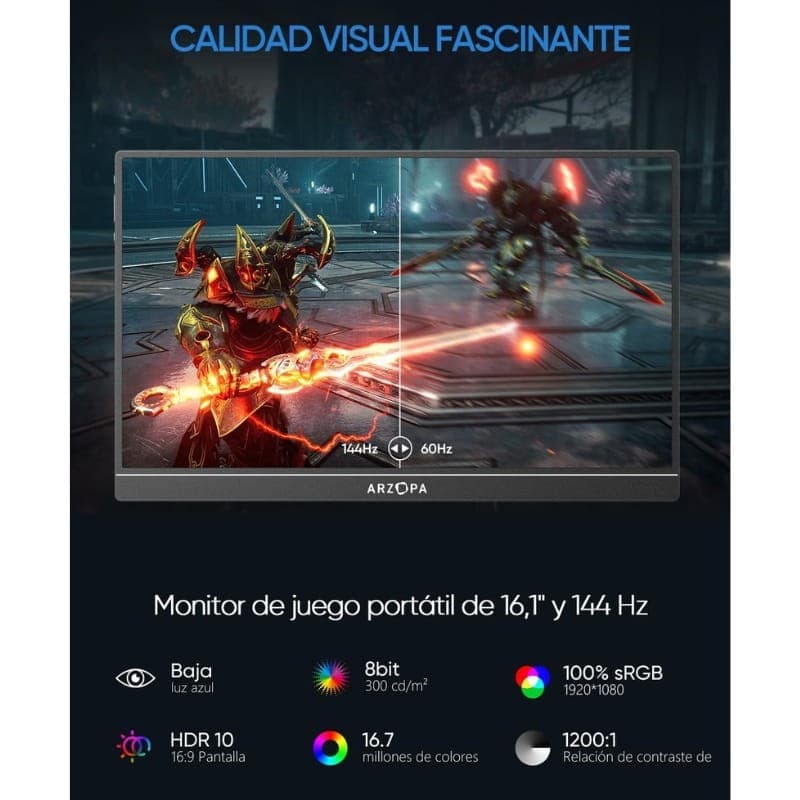 Arzopa Z1FC 16,1" FHD IPS 144Hz HDR - Monitor portátil