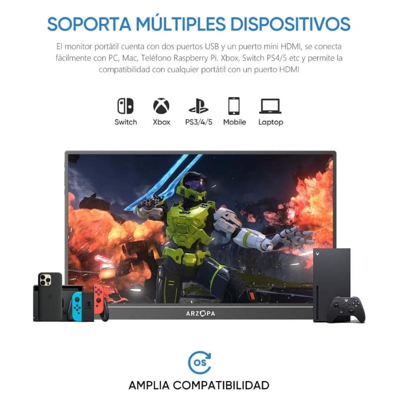 Arzopa Z1FC 16,1" FHD IPS 144Hz HDR - Monitor portátil