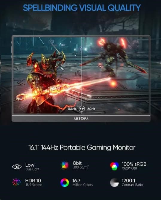 Arzopa Z1RC 16" HDR 10 USB-C - Monitor Portátil
