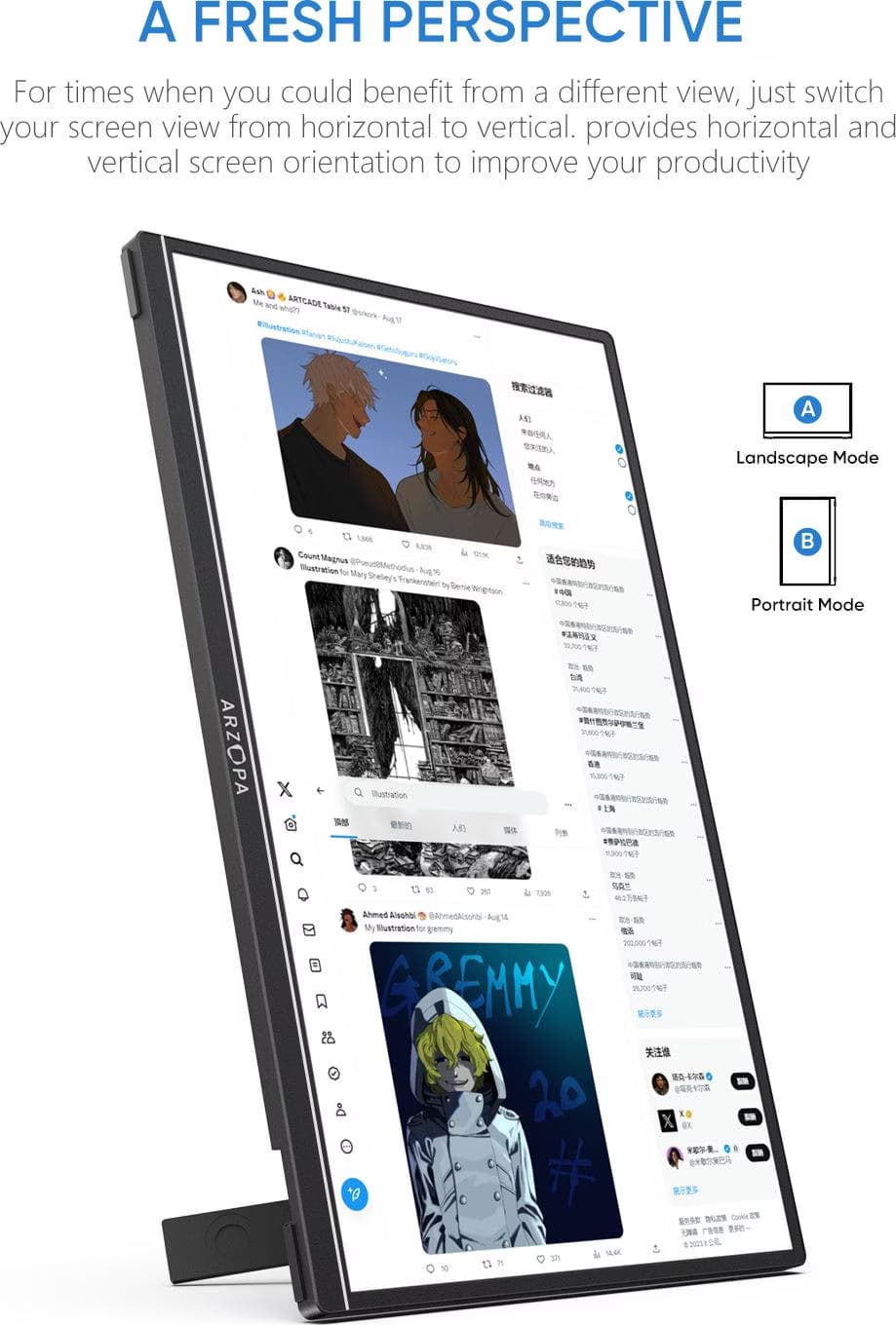 Arzopa Z1RC 16" HDR 10 USB-C - Monitor Portátil