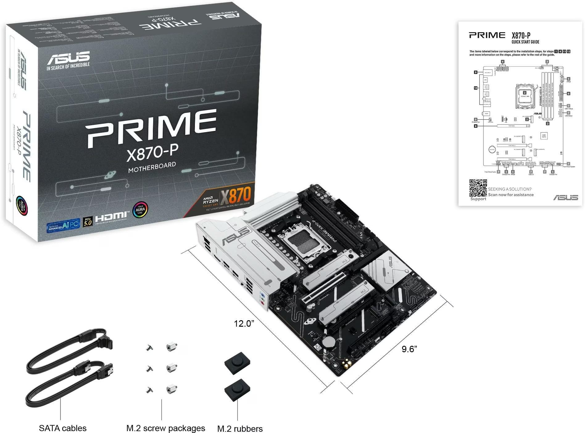 ASUS PRIME X870-P AMD X870 Socket AM5 ATX