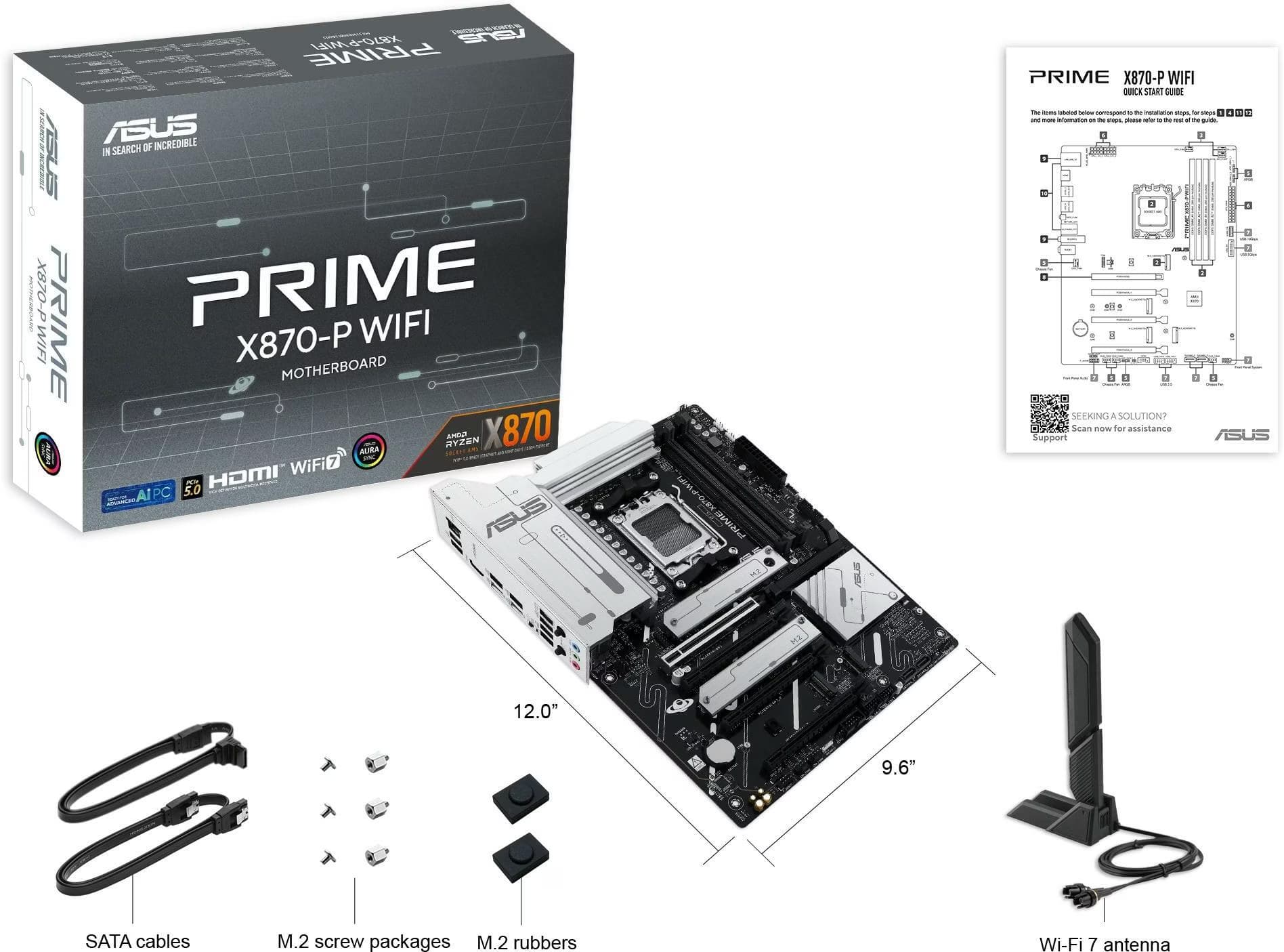 ASUS Prime X870-P WIFI Soquete AM5 ATX