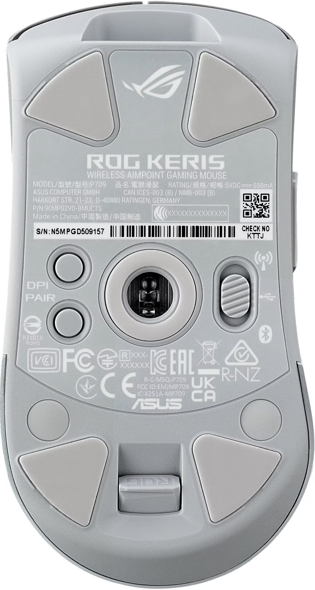 ASUS ROG Keris Wireless AimPoint Bluetooth Branco 36000 DPI