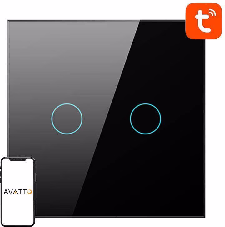 Avatto TS02-EU-B2 2 Botões WiFi Preto