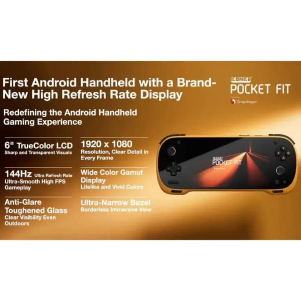 Ayaneo Konkr Pocket FIT Snapdragon G3 Gen 3 8GB/128GB Preto