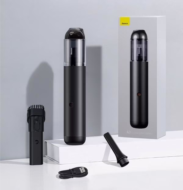 Baseus A3 Preto - Aspirador portátil para carro
