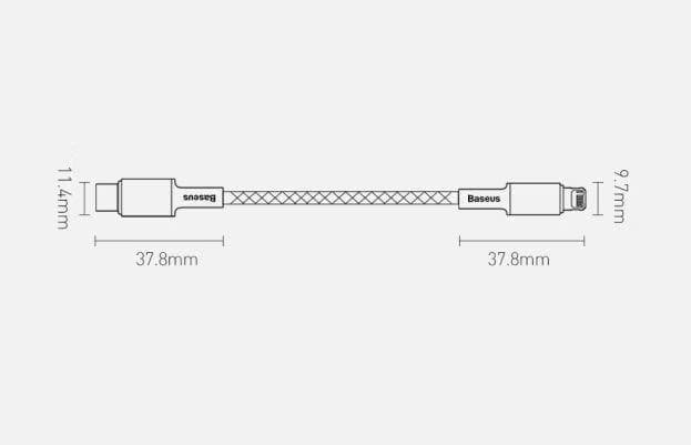 Baseus Cabo Trançado USB Tipo C para Lightning Apple 20W 1m