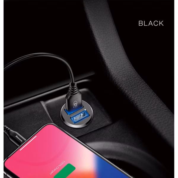 Baseus Carregador de Carro Duplo USB 3.1A Small Rice Grain